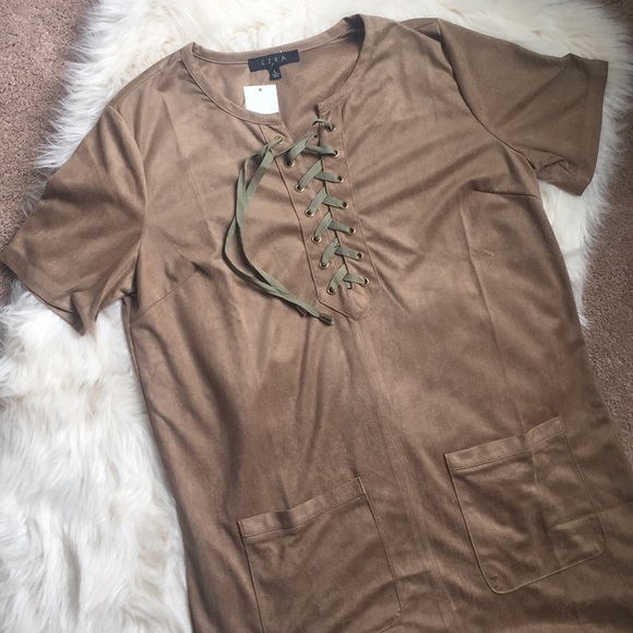 boutique Dresses & Skirts - 🔸SALE🔸NWT Suede Lace Up Dress